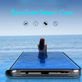 Moda La Șocuri Oglinda Smart Flip Cazul În Care Telefonul Pentru Huawei Honor Pereche P10 10 P8 9 P9 8 Plus Pro Lite 2017 Protecție Capacul Suportului