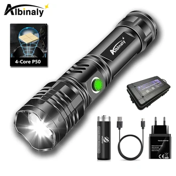 Puternic XHP50 Lanterna LED-uri USB Reîncărcabilă 18650 Led Lanterna Cu 5 Moduri de Zoom Felinar Camping Portabil Impermeabil Biciclete Lumina