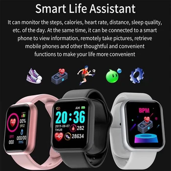 D20 Pro Ceas Inteligent Y68 Bluetooth Fitness Tracker Sport Watch Monitor de Ritm Cardiac tensiunea Arterială Brățară Inteligentă pentru Android IOS