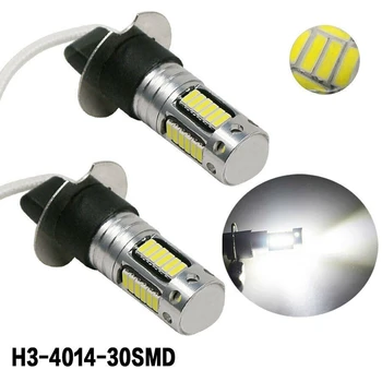 2 buc H3 Super-Luminos LED-uri de Ceață de Conducere DRL Becuri Kit de 6000K Alb 100W