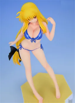 Liric Nanoha Atacanti Soarta Testarossa Harlaown Ver.2 costume de Baie din PVC Figura de Acțiune de Colectare Model de Jucărie Figura Anime Fată Magică