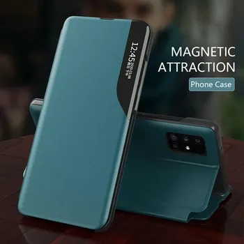 Smart Window View Piele Flip case Pentru Samsung Galaxy S20 S21 FE S9 S8 Plus Nota 20, Ultra 8 9 10 S10 Lite Suport Magnetic Acoperi