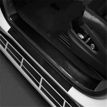 5/3cmx3m 3D Fibra de Carbon Autocolante Auto Pragului de Ușă Uzură Anti Scratch Banda de Protecție de Film