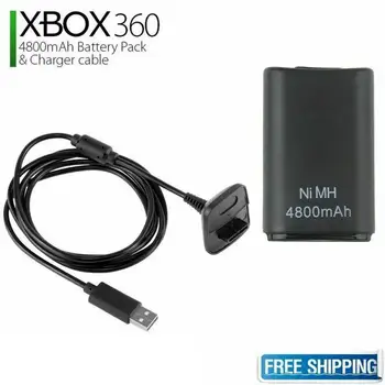 Baterie reîncărcabilă Încărcător, Cablu, Dock Pentru Xbox 360 Wireless Controller Wireless Controller-Cablu de Încărcător de Baterie 4800mAh