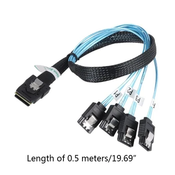 0,5 m/1m Mini SFF-8087 la 4 SATA Cablu Mini SFF8087 36P 4 SATA 7P Cablu 12Gbps