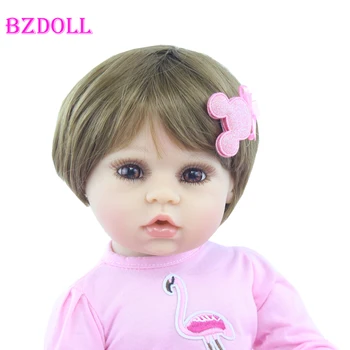 48cm Plin de Silicon Renăscut Baby Doll Jucării Realiste Moale 19 inch Vinil Corp Copii Princess Cadou de Ziua Fetele Bonecas Baie Jucărie