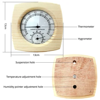De lemn, Termometru, Higrometru pentru Sauna Temperatura Umiditate de uz Casnic din lemn