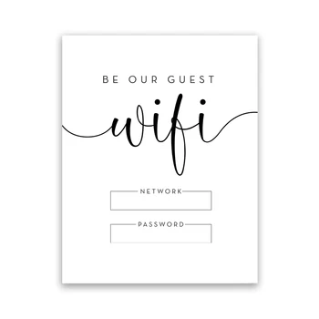 Parola WiFi Semn De Perete De Arta, Printuri Personalizate Rețea WiFi Semn Panza Pictura Postere Hotel Cafe Restaurant WiFi Acasă Decorare