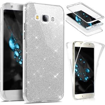 360 Protecție Completă Sclipici Silicon de Caz pentru Coque Samsung Galaxy A3 A5 A7 2017 A6 A8 Plus 2018 S6 S7 S8 S9 Nota 9 8 S10 Funda