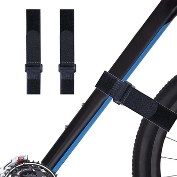 2 buc/set Ciclism în aer liber Reglabil suport de Biciclete Curea Roată de Bicicletă Stabilizator de Roata de Bicicleta Fixare Centura Neagră 2.5*60cm