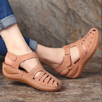 Nouă Femei Sandale Pantofi Platforma De Vară Gol Afară Moale Cusut Cataramă Feminin Sandale Casual Plus Dimensiunea Femei Pantofi