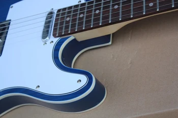 Magazin fabrica albastru transparent corp chitara electrica cu TL doze,hardware-ul chrome,pickguard alb Chitara Electrica Guitarra
