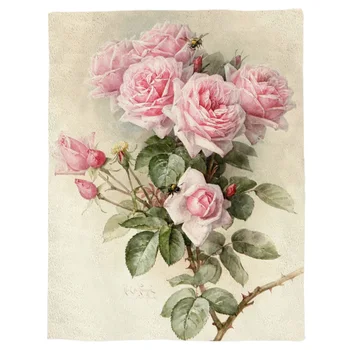 Trandafir Roz Valentine Arunca Pătură Moale Confortabil Catifea Pluș Moale, Patura Pentru Copii Adulți