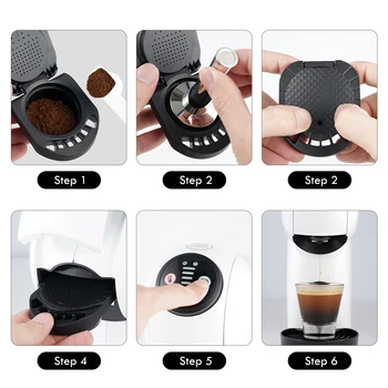 ICafilas Reîncărcabile, Adaptor pentru Dolce Gusto Cafea Capsule Nescafe Reutilizabile Capsulă de Transfer Compatibil cu Geino Mahcine
