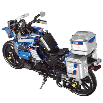 822pcs MOC Tehnice Locomotiva Motocicleta Blocuri City Masina de Curse Creator Mecanice Supercar Asamblare Jucarii Pentru Copii