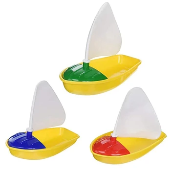 3Pcs Baie Barcă de Jucărie din Plastic Panza Jucării Cadă Barca de Navigatie Jucării pentru Copii (Multicolor Mici+Mijloc+Dimensiuni Mari)