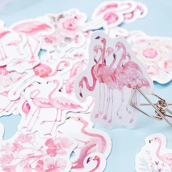 45pcs/pachet Drăguț Roz Flamingo Autocolant mini hârtie Auto-Adeziv Decor etichete Autocolante DIY Decorare Jurnal de Papetărie