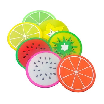 Drăguț Colorate Coaster Forma De Fructe Ceașcă De Silicon Pad Non Alunecare Bol Mat Izolare Termică Cupa Pad Coaster Băutură Fierbinte Titularul Placemat