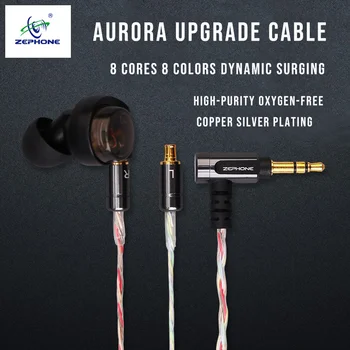 Zephone Aurora CKR100 Căști upgrade cablu 8 nuclee 8 culori IE80STF10CKR100E70LS400N3AP Placat cu Aur Prize opțional ace
