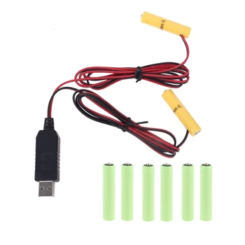 USB Alimentat Converti la 6V Dual AA AAA Battery Eliminator Poate Înlocui 4buc 1,5 V LR6 AA LR03 AAA Baterie Eliminarea Cablu de Linie