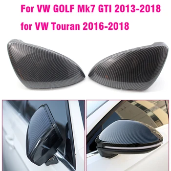 Oglinda retrovizoare Capac din Fibra de Carbon / Negru pentru VW Golf VII MK7 GTI 2016 2017 2018 Touran