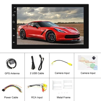 Podofo Radio Auto 2 din Android 9.0 Player Multimedia GPS Bluetooth Universal Pentru Toyota, Volkswagen, Hyundai, Kia, Renault, Suzuki