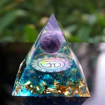 6CM Pomul Vieții Piramida Ametist, Peridot Vindecare de Cristal de Energie Piramida EMF Protecție Instrument de Meditație Decor Acasă