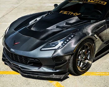 Fibra de Carbon Bara Fata Partea Canards Splitter Spoiler pentru Corvette c7-2019 Styling Auto