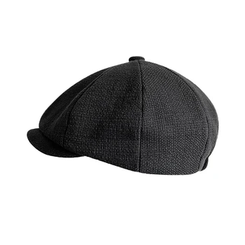 2021 Nou Unisex din Bumbac Gatsby Cap de Primăvară de Toamnă Bărbați Vintage Bereta Neagră Mens Doamnelor Plat 8 Panoul de Băiat Baker Pălărie vânzător de ziare BLM312