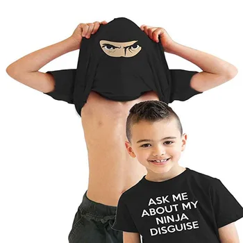 WONTIVE Ninja Deghizare T-Shirt Bumbac Teuri de Interacțiune Părinte-copil Joc Topuri pentru Barbati Tricou Baiat Tricouri Streetwear Îmbrăcăminte Copil
