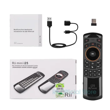 Rii Mini I25A Multifuncțional Portabil Wireless 2.4 G Mouse-ul Zbura rusă English Keyboard I25 de la Distanță Pentru TV Android TV BOX de la Distanță