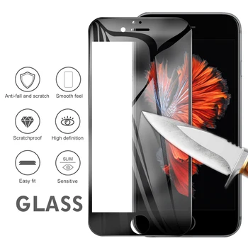 Pentru iPhone 7 8 6 6s Plus Telefon Ecran Protector Pentru iPhone 5 5S SE Acoperi Complet Sticla 9H Film Protector de Imprimare de Sticlă