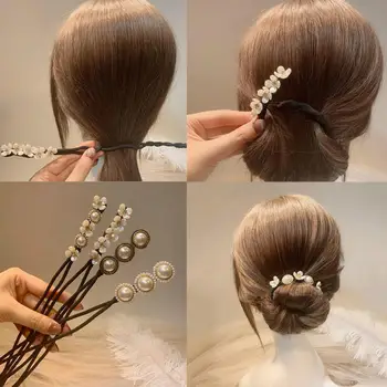 1buc Epocă Shell Pearl Hairpin Coc Coafura Par Stick Femei Elegante Elastice de Păr Floare de Păr Filtru de Instrumente Accesorii de Par