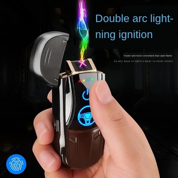 USB de Încărcare cu Plasmă Masina Sport Model Bricheta Windproof Dublu Arc de Țigară LED Impuls Electric Bricheta Cadou Barbati