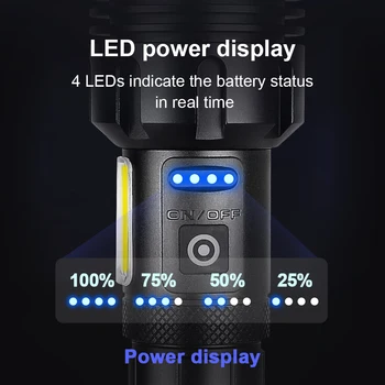Super-luminos XHP160 cele Mai Puternice Led-uri Lanterna 18650 XHP90 Lanterna Reîncărcabilă USB Tactice Lanterna de Mare Putere Lumina Flash