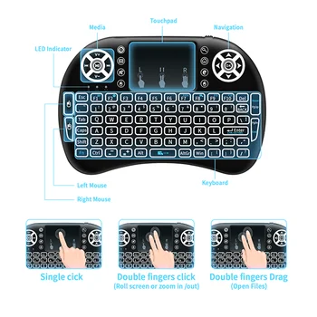 BROODIO Noul I8 Wireless Tastatură engleză Versiunea 2.4 GHz Mouse-ul de Aer Cu Touchpad i8 pentru Laptop Android TV Box PC X96 H96 Max