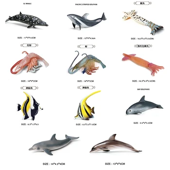 Ocean World Animal 12 Styls Mini Actiune Si Jucarii Mini Viața Mării Tropicale Pește Delfin, Balena Marin Model Pentru Copii Cadou Home Deco