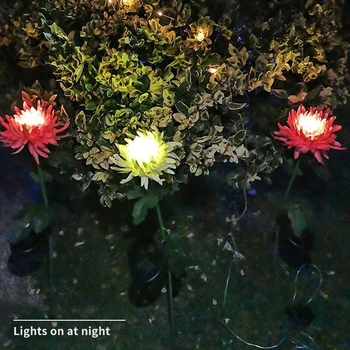 DUS Solar Power Crizantema Lumina Gazon Pământ de Flori Lampa Gard Lumina Peisajului Curte de Lumina Solara pentru Gradina Decor