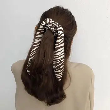 Păr Cravată Femei De Moda Retro Cu Dungi Streamer Dulce Hairband Inel Coarda Păr Accesorii De Par Legături Coada De Cal Titularul De Păr Cadouri