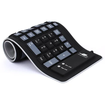 Tastatură pliabil rezistent la apa USB Tastatura cu Fir 103 Taste din Silicon Moale Tastatură Tastatură de Gaming pentru PC, Laptop