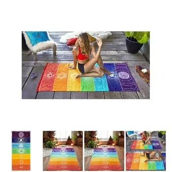 Curcubeu Boho Saltea Plaja Mandala Pătură cu Dungi pe Perete Tapiserie Eșarfă Yoga Mat FACE