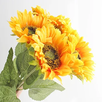 3 Capete de Floarea-soarelui Galben Floare Artificială, 62CM Mare,Folosit Pentru Nunta, ziua Îndrăgostiților, Petrecere, Acasă Și Partiție Decor
