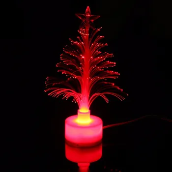 POTENCO DC5V LED Fibra Lumina de Noapte USB Multi-Color Veioza Pom de Crăciun Lampă Copii Xmas Cadou Lămpi de Partid Decor Acasă