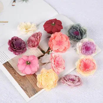 10buc Mătase Artificială Bujor Floare Capete de Flori Pentru DIY Pălării de damă Îmbrăcăminte Crafting Home Decor de Nunta Aranjamente Florale
