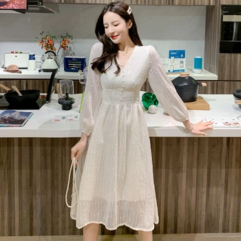 COIGARSAM Femei rochie dintr-o bucata coreene Noi Rochii de Primăvară 7856