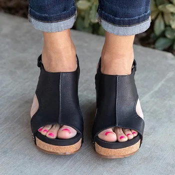Fierbinte de vânzare sandale femei cu pantă tocuri cizme de vara pentru femei