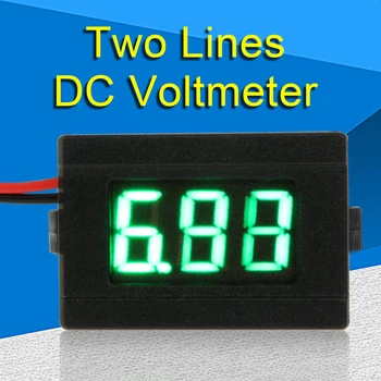 0.36 inch LED-uri Voltmetru Digital DC 4.5-30V Două Linii Volt Metru Tester de Tensiune Panou Indicator Contor