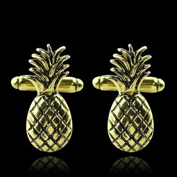 Fructe Ananas butoni de Aur de Lux Butoni de Metal Moda pentru Bărbați Tricou Butonul de Bijuterii