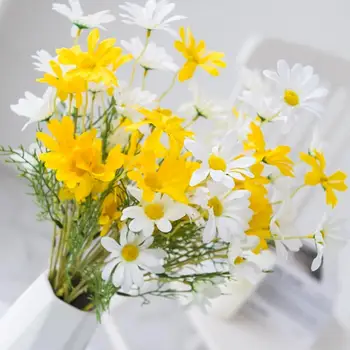 Alb Daisy - Flori Artificiale Long Branch Buchet pentru Acasă Nunta Decoratiuni de Gradina DIY de Mireasa de Matase Flori False Accesorii