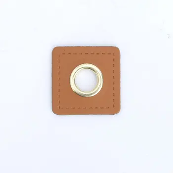 30 de Haine Coase Patch-uri Pe Piele PU Insigne Patch Etichete Interior 8mm Metal Alamă Ochiuri Garnituri Aplicatiile pentru DIY de Tricotat, de Cusut